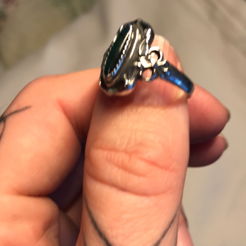 Solid Sterling Silver & Abalone Ring - image 3